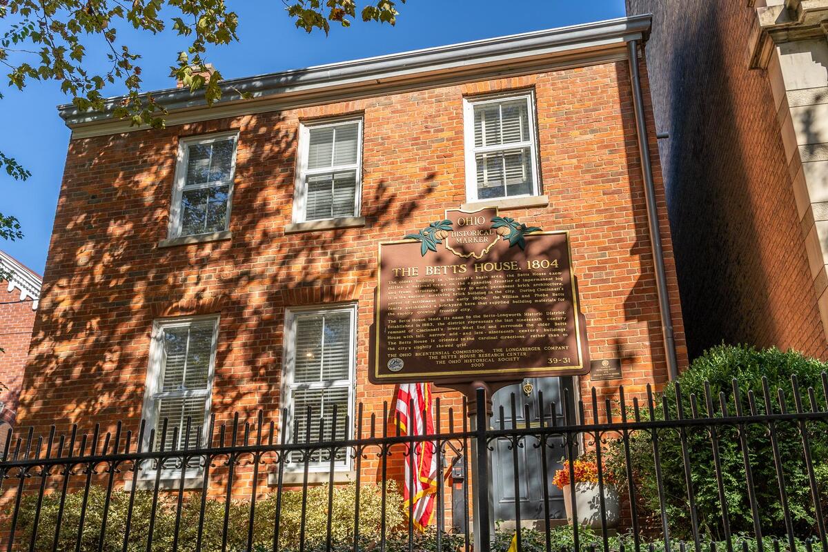 exterior view of a historical brick home